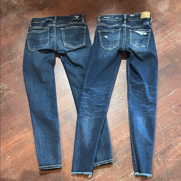 Bundle American Eagle Outfitters Women's Dark Blue Skinny Jeggings - Picture 7 of 12